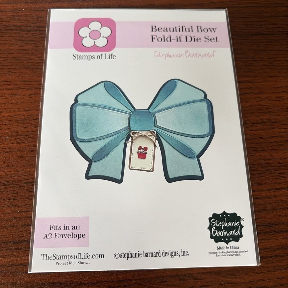Stamps Of Life A2 Beautiful Bow Fold-it Die Set New Stephanie Barnard Designs